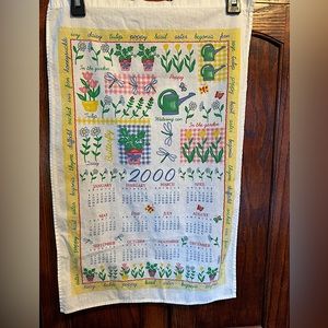 Vintage 2000 Calendar cotton kitchen tea towel